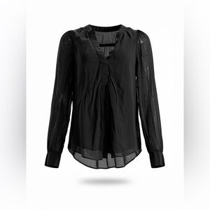 LOFT Sheer Black Blouse